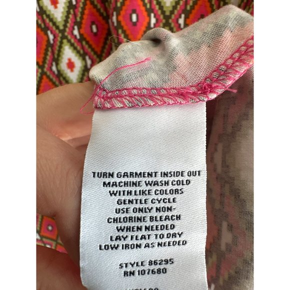 NWT Ruby Rd. Ladies V Neck Pink Abstract 3/4 Sleeve BOHO Stretchy Blouse SZ 4X - Picture 7 of 7